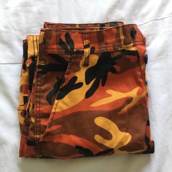 orange camo cargo pants